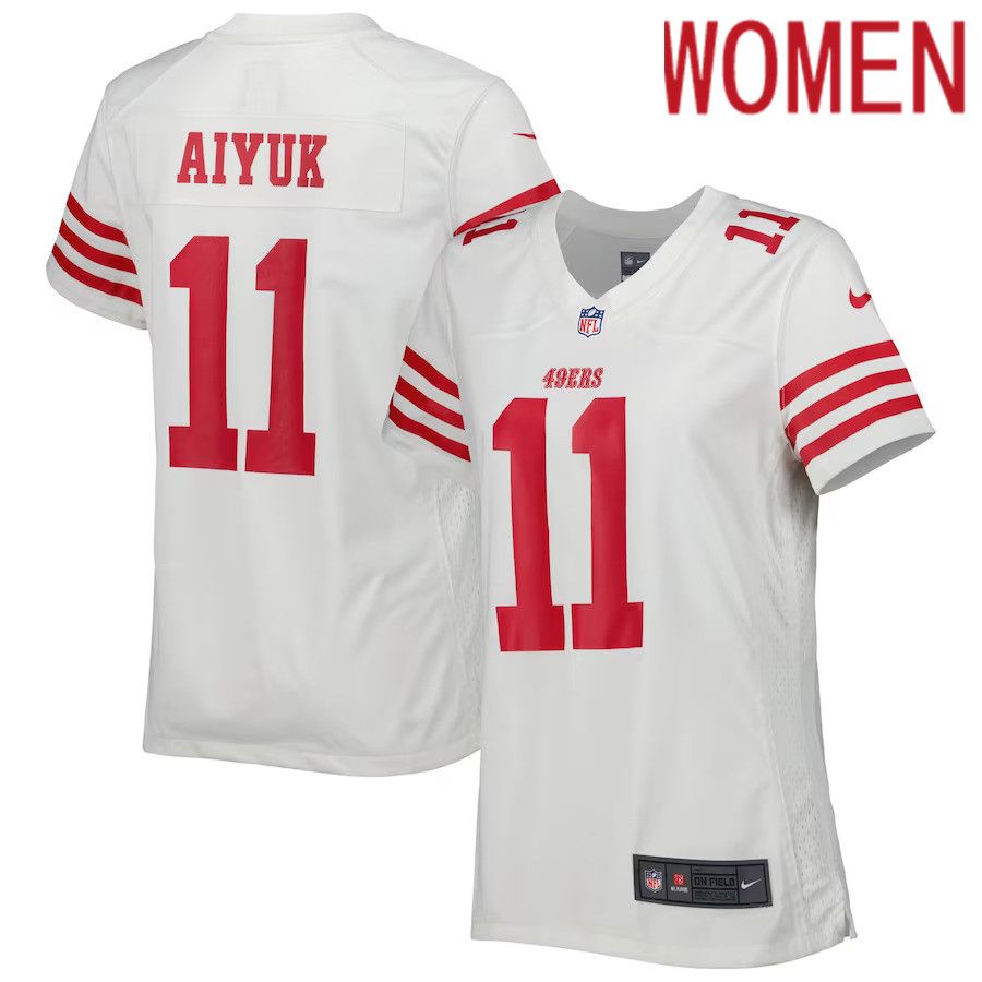 Women San Francisco 49ers #11 Brandon Aiyuk Nike White Game Player NFL Jersey